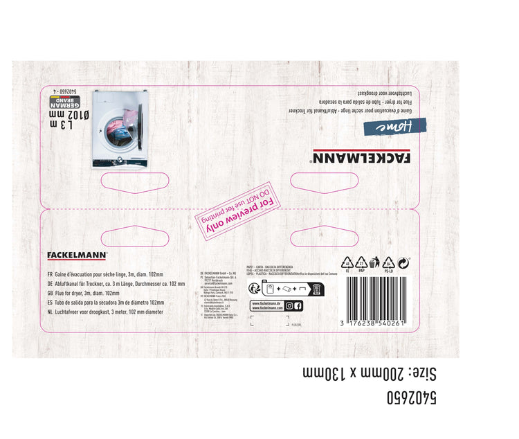 Tuyau Evacuation Sèche-Linge Fackelmann