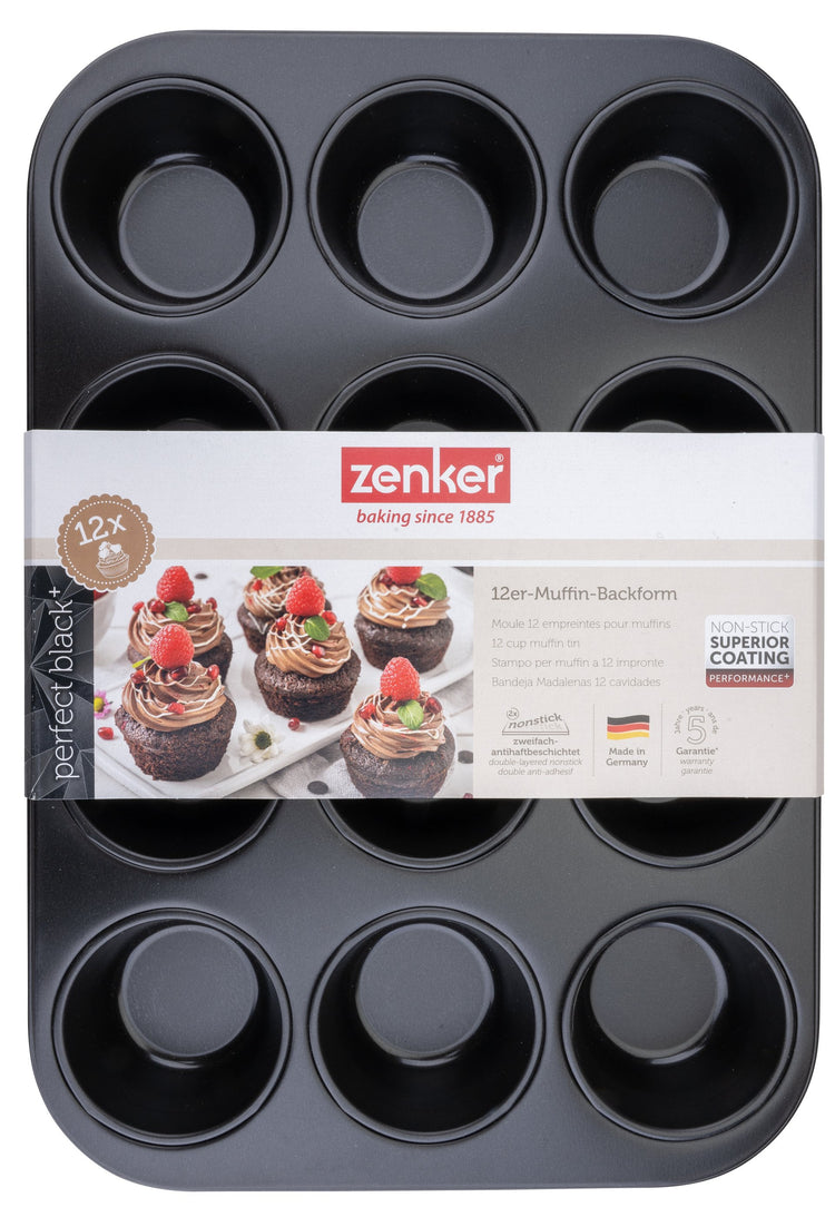Moule à muffins 12 empreintes 38 x 26 cm Zenker Perfect Black