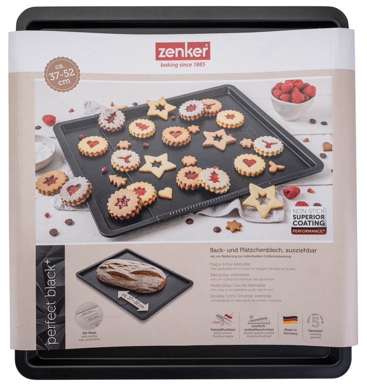 Plaque de cuisson four extensible de 37 à 52 cm Zenker Perfect Black +