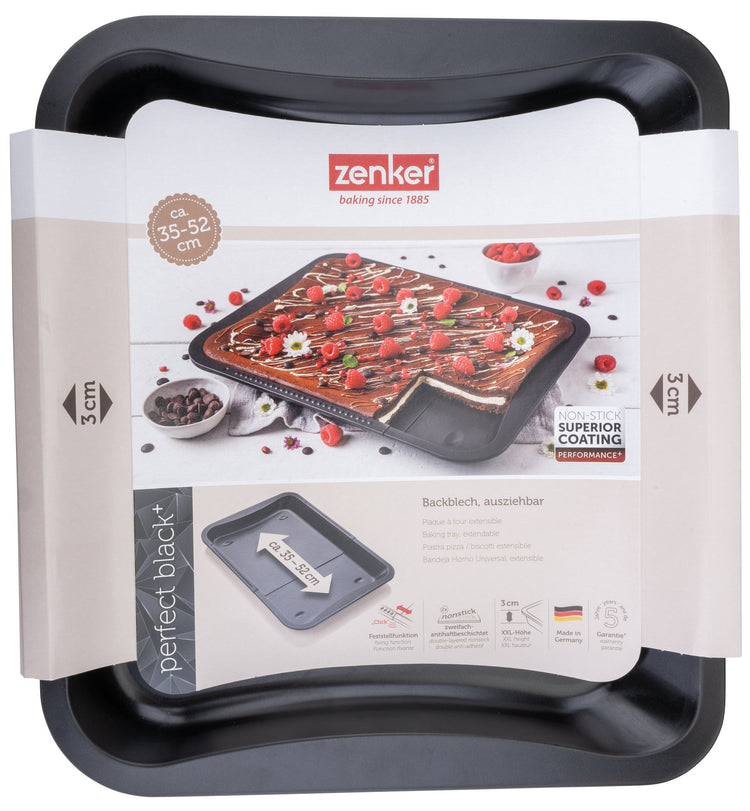 Plaque de four extensible de 35-52 x 32 cm Zenker Perfect Black +