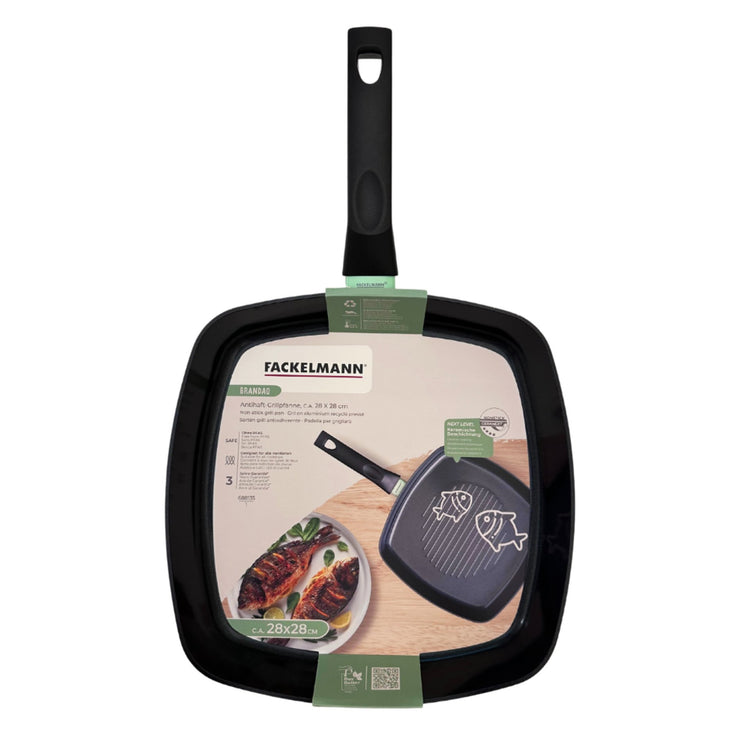 Gril 28 cm aluminium revêtement céramique antiadhésif sans PFAS Fackelmann Brandao