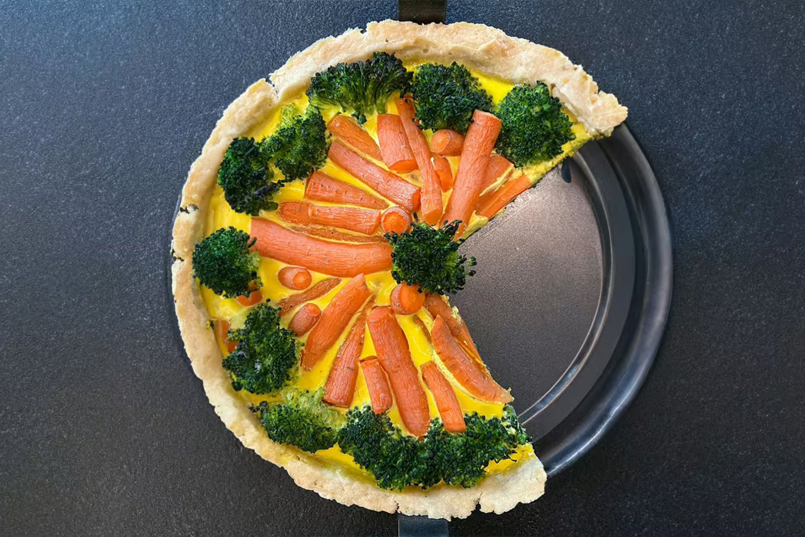 Quiche printanière au brocoli et aux carottes
