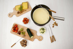 Rotel 1510150 Service à fondue au fromage, fondue traditionnelle Suisse,  2L, 6 personnes, set à fondue, Fonte d'aluminium, Bois, Plastique, Emaille,  21 x 31 x 17,2 cm, diamètre 21 cm : : Cuisine et Maison