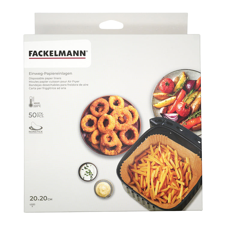 50 Moules en papier pour air fryer carrés 20 cm Fackelmann Divers