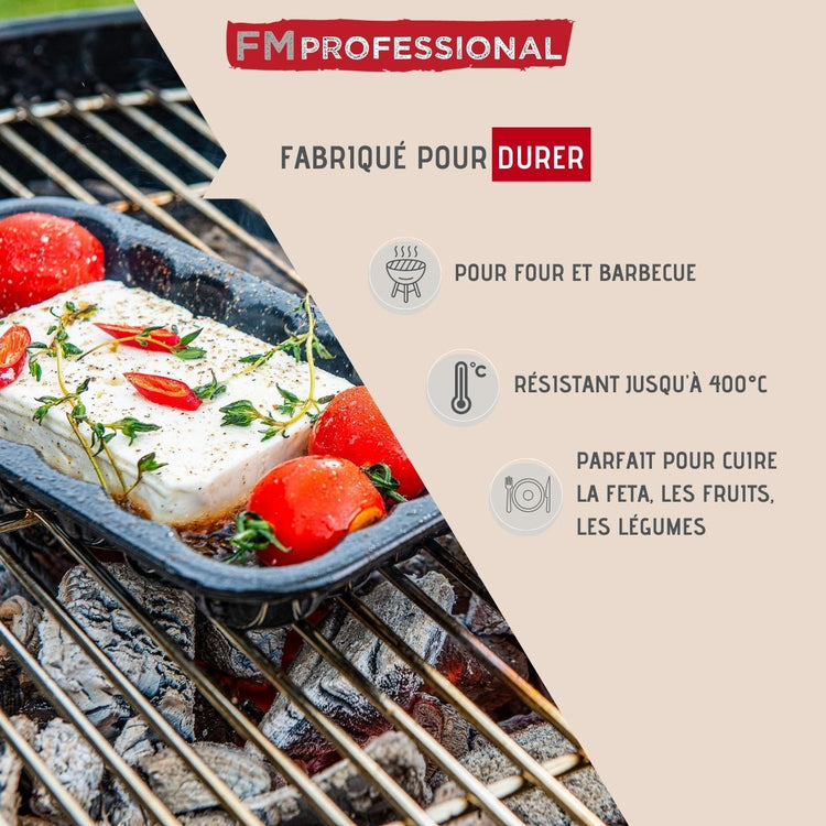 Plat à barbecue en acier émaillé 21 x 12 cm FM Professional Barbecue