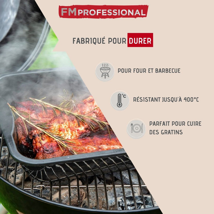 Plat à four en acier émaillé 40 x 34 cm FM Professional Barbecue