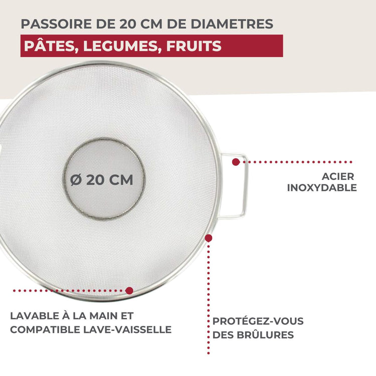 Ensemble de 2 Passoires tamis 20 cm Fackelmann