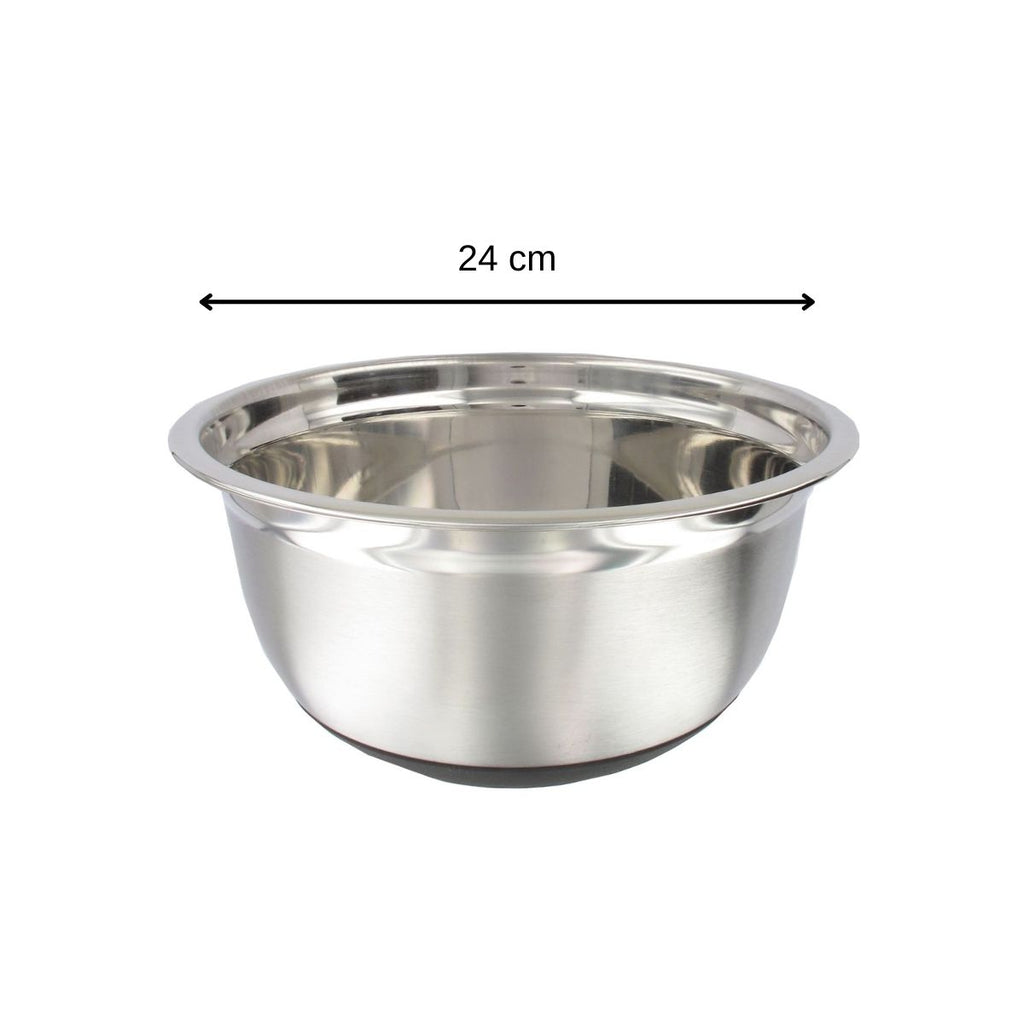 Ensemble de 2 Bols à mixer en inox 24 cm de diamètre Fackelmann Basic