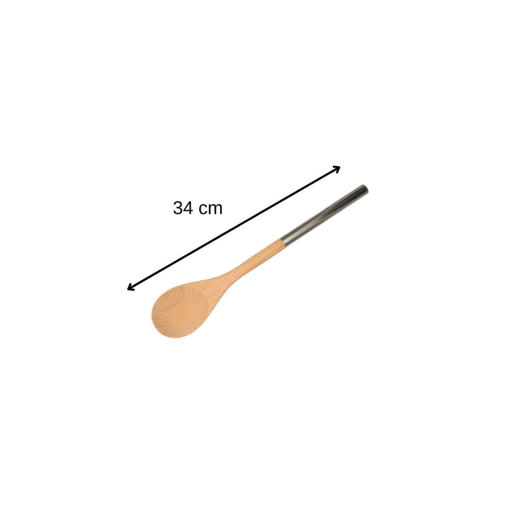 Ensemble de 2 Cuillères en bois manche inox 34 cm Fackelmann Boissellerie