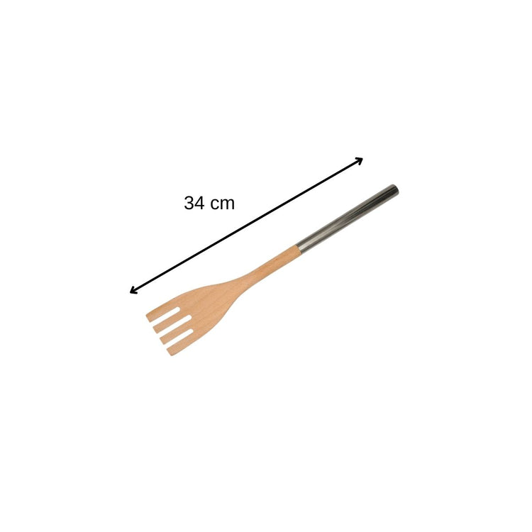 Set de 2 cuillères en bois cuisine avec manche en inox Fackelmann Boisselerie