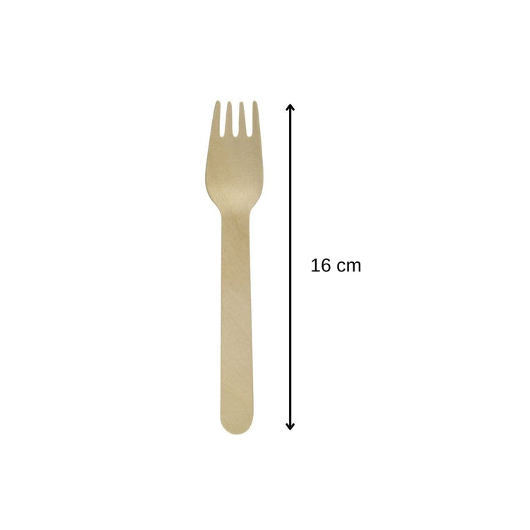 Ensemble de 60 fourchettes en bois jetables 16 cm Fackelmann Move