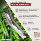Ensemble de 2 Pinces à spaghettis, de cuisine en Acier inoxydable 19 cm Fackelmann