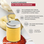 Set de 2 moutardiers en verre et inox Fackelmann Basic