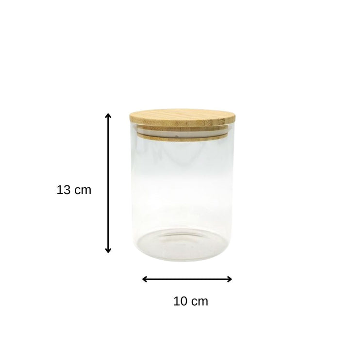 Ensemble de 2 Boîtes de conservation en verre 0,9L avec couvercle en Bambou Fackelmann Eco Friendly