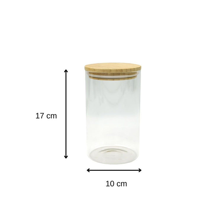 Ensemble de 2 Boîtes de conservation en verre 1,15L avec couvercle en Bambou Fackelmann Eco Friendly