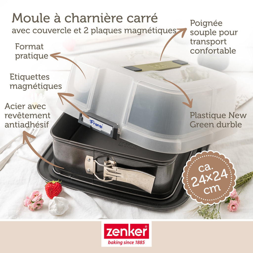 Lot de 2 moules à gâteaux 23/23 cm en acier Zenker Bake Click and Go
