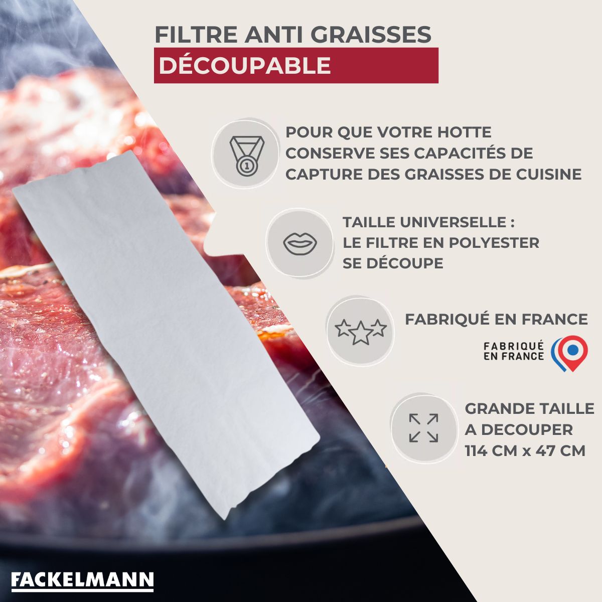 Filtre pour hotte anti-graisse Fackelmann Accessoires pour hotte et friture