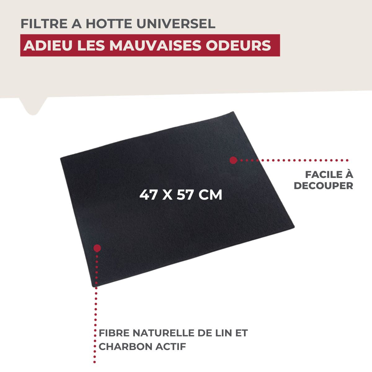 Filtre hotte Fackelmann Accessoires hotte et friture