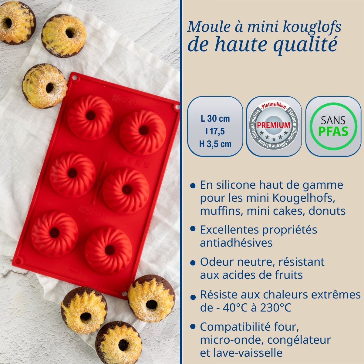 Moule silicone 6 mini Kougelhopfs Dr Oetker Silicone