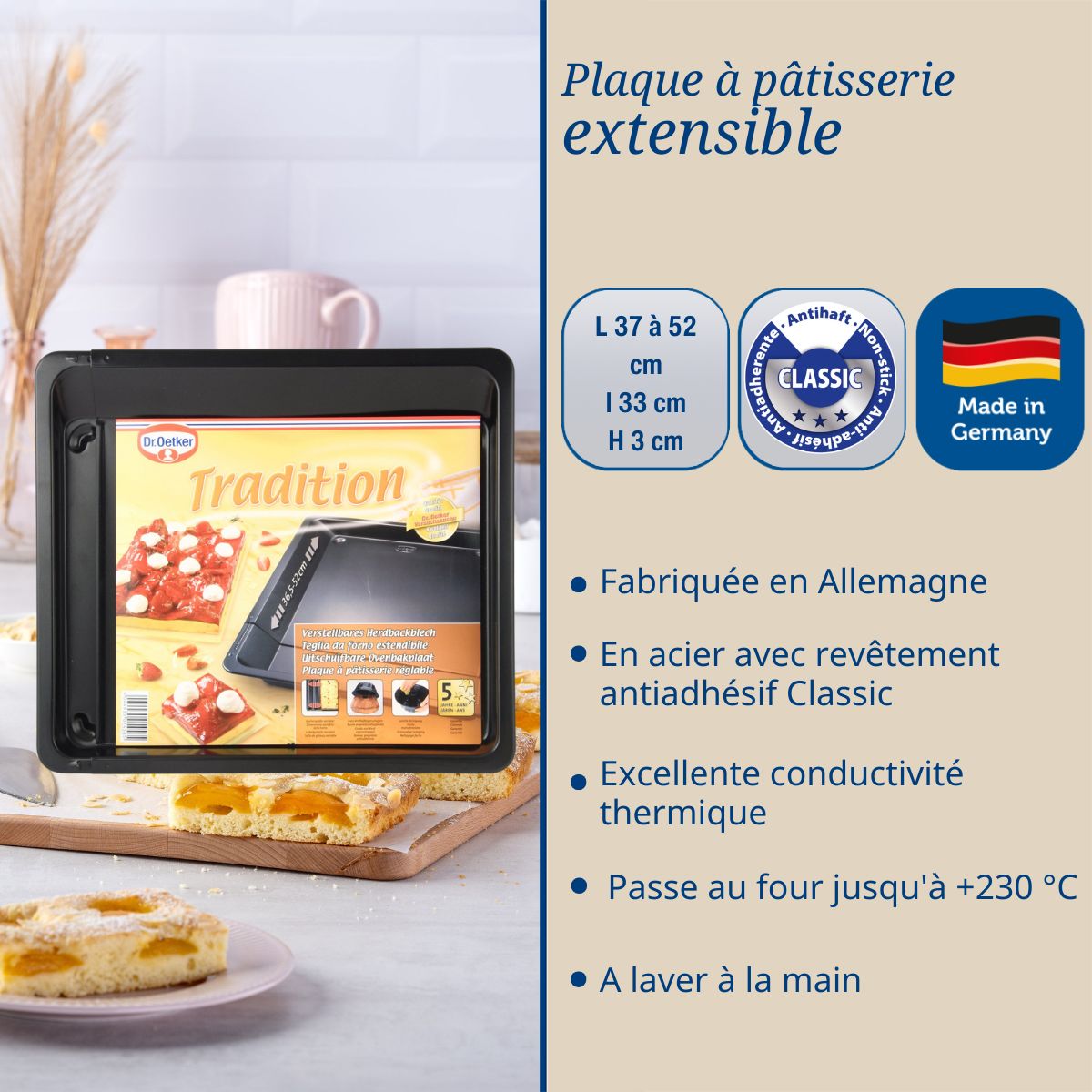 Plaque four extensible Dr Oetker Tradition