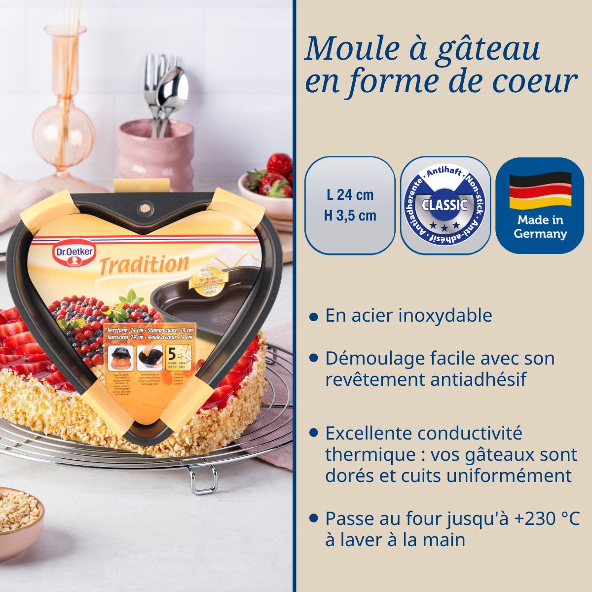 Moule à gâteau cœur Dr Oetker Tradition