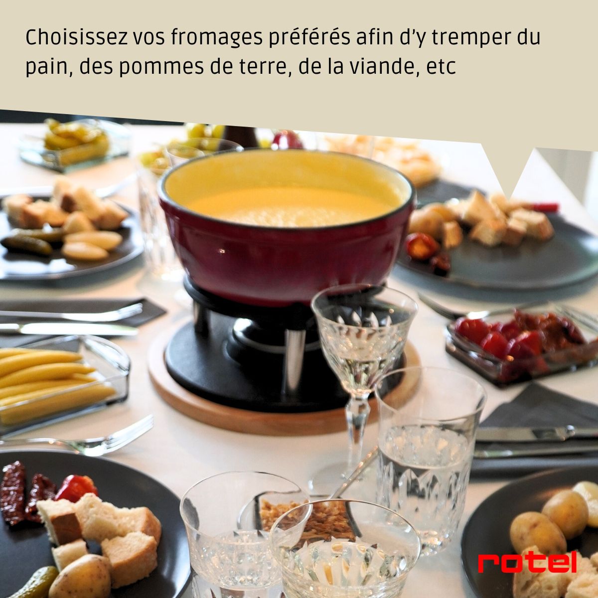 Service à fondue au fromage 6 personnes Rotel Swiss Tradition
