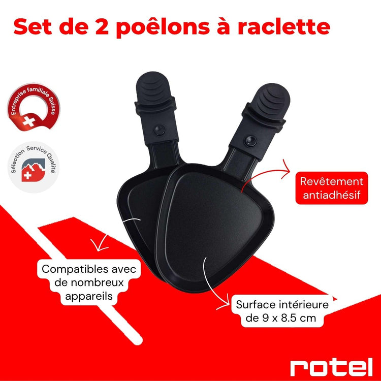 Lot de 2 Poêlons à Raclette Triangulaires Rotel