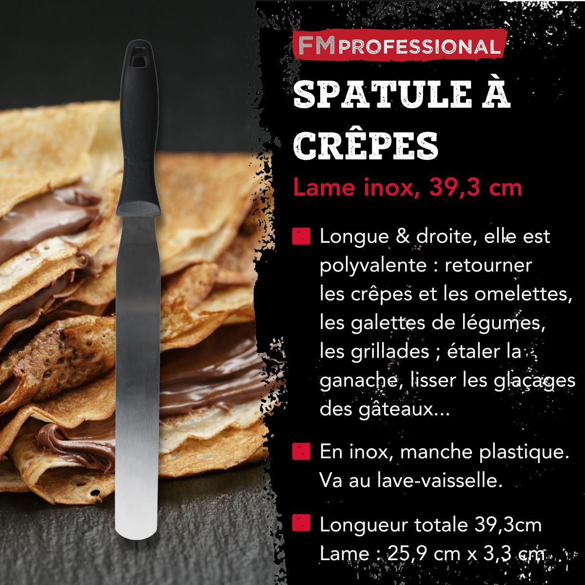 Spatule à crêpes inox 25,9 cm FM Professional Pâtisserie