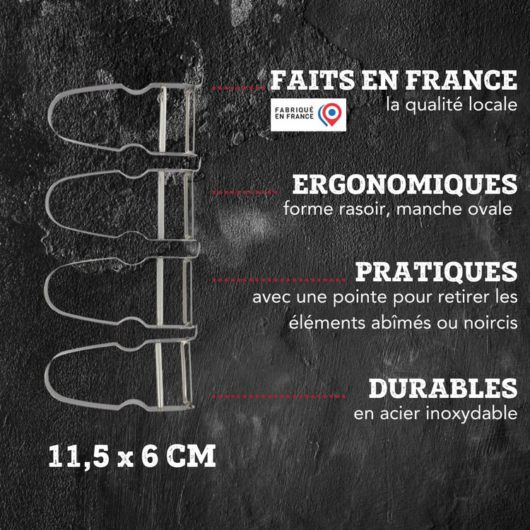 Lot de 4 éplucheurs à légumes FM Professional