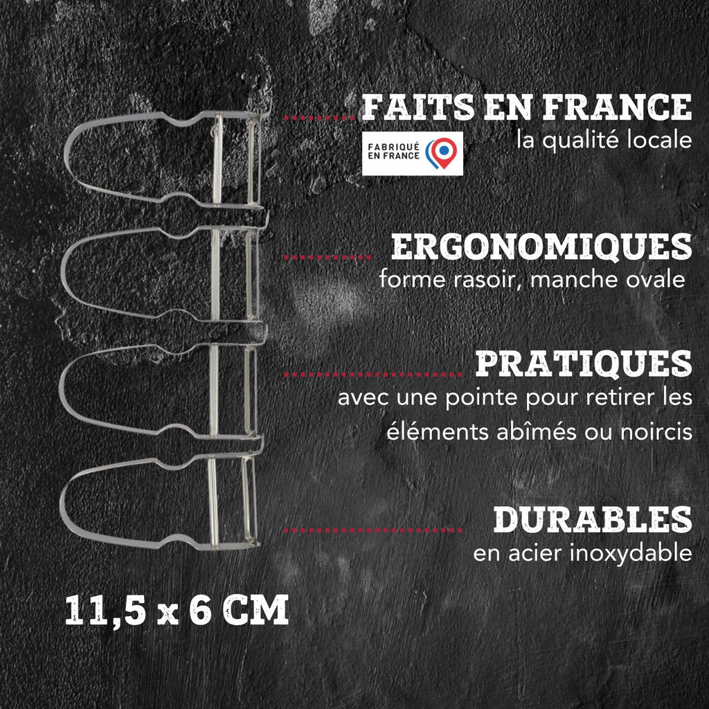 Lot de 4 éplucheurs à légumes FM Professional
