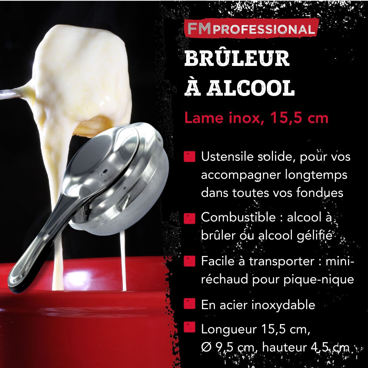 Brûleur alcool fondue savoyarde FM Professional