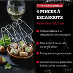 Lot de 4 pinces à escargot FM Professional