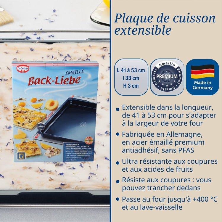 Plaque four extensible 41-53 x 33 cm Dr Oetker Back Liebe