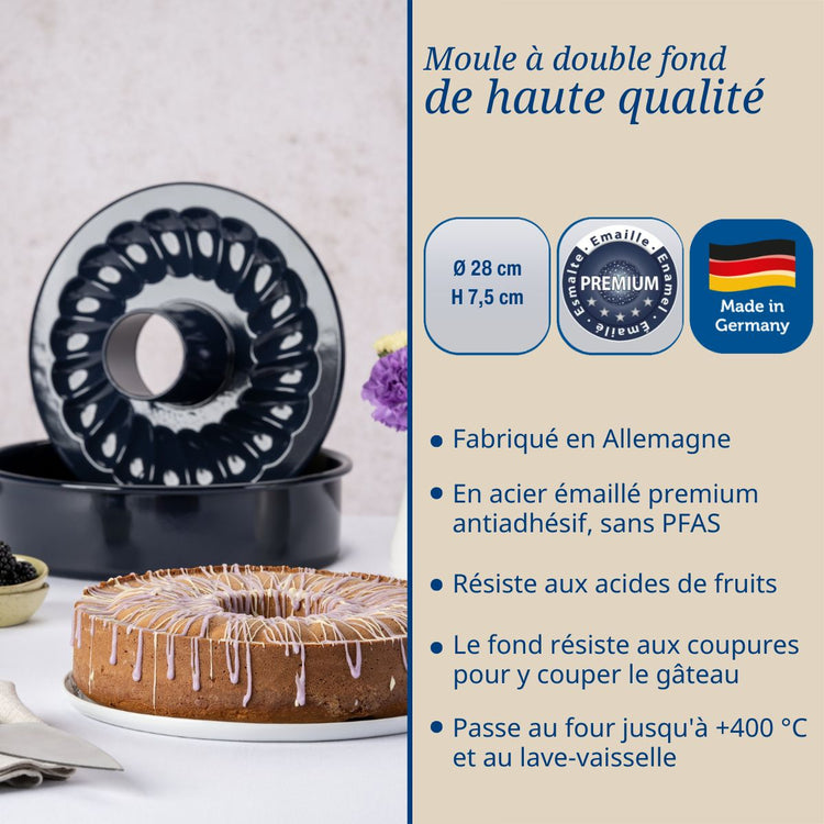 Moule à manqué et savarin double fond 28 cm Dr. Oetker Back Liebe