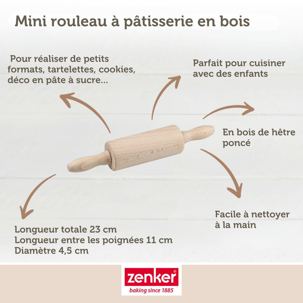 Tampon alphabet pour biscuit Zenker et mini rouleau à pâtisserie