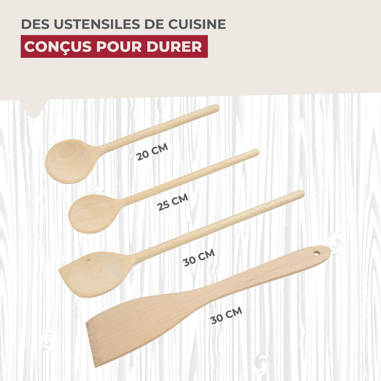 Set de 4 ustensiles de cuisine en bois FSC Fackelmann Eco Friendly