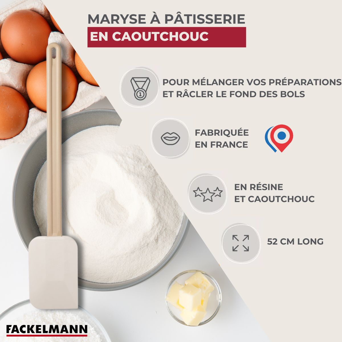 Spatule à pâtisserie géante en résine de 52 cm Maryse Fackelmann