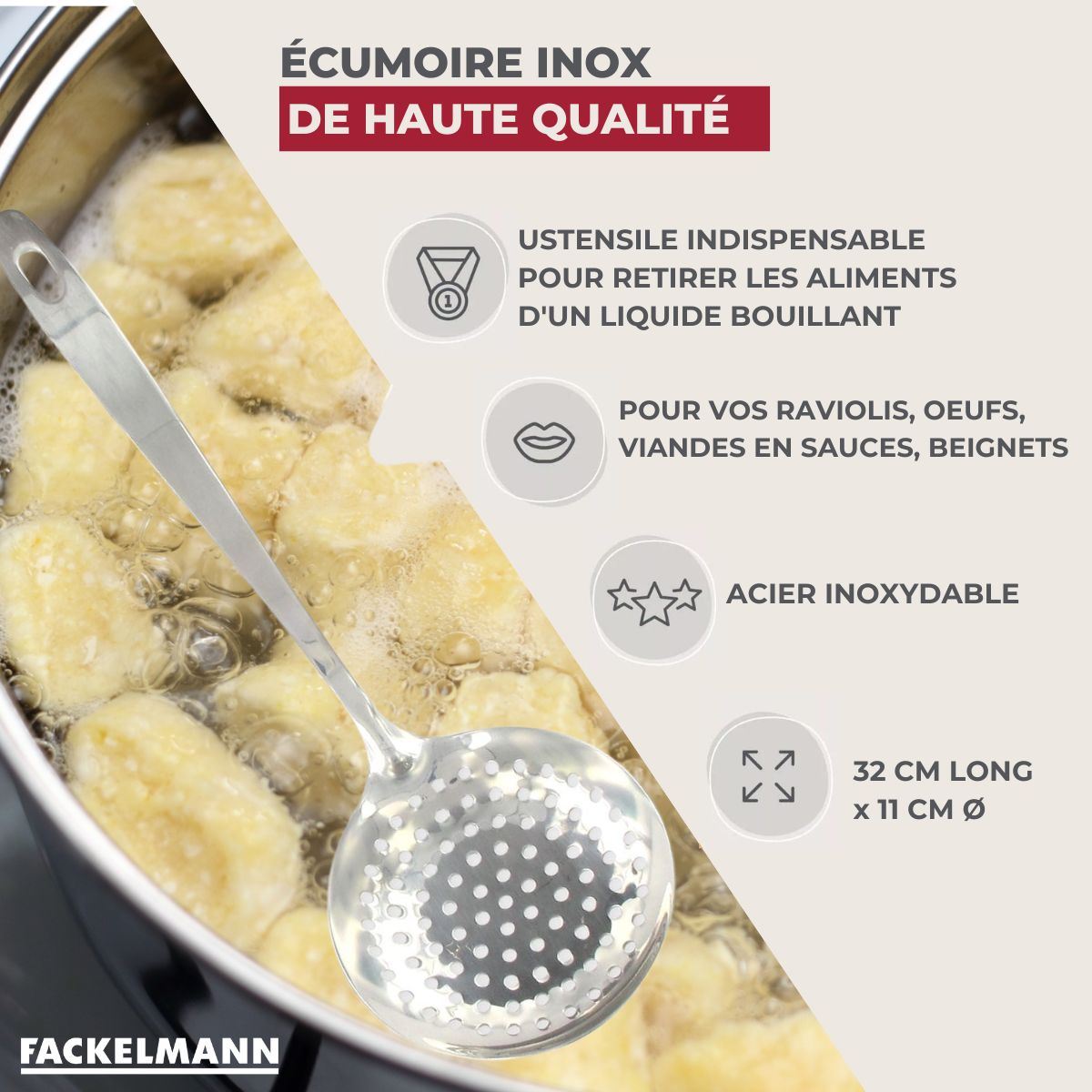 Ecumoire inox Fackelmann Oxford