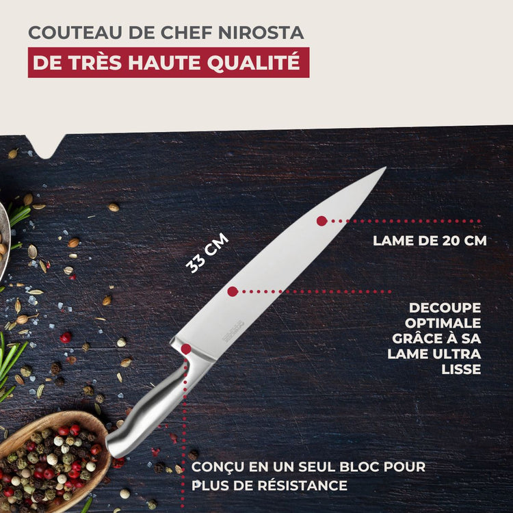 Couteau de chef 33 cm en inox Nirosta Star