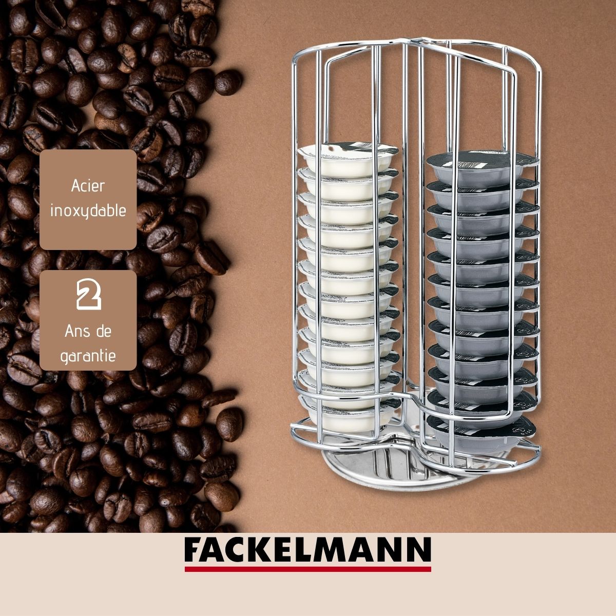 Porte capsules Tassimo rotatif Fackelmann Petit Déjeuner 