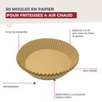 50 Moules en papier air fryer ronds 16 cm Fackelmann