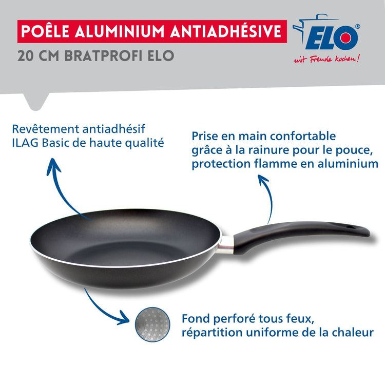 Poêle de cuisson avec revêtement anti-adhésif 20 cm Elo Bratprofi