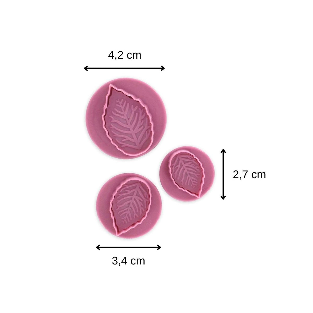 Lot de 3 emporte-pièces poussoir motif feuille Zenker Sweet Sensation
