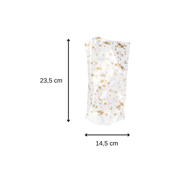 Lot de 10 sachets biscuits de noël doré Zenker