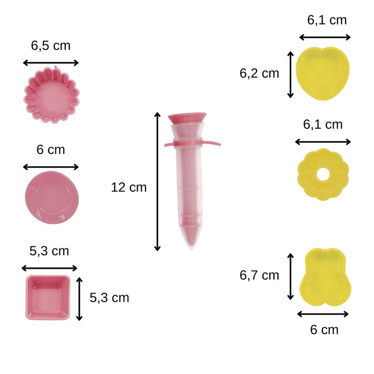 Set de 7 ustensiles de pâtisserie avec stylo de décoration et mini moules Fackelmann Mini Monsters