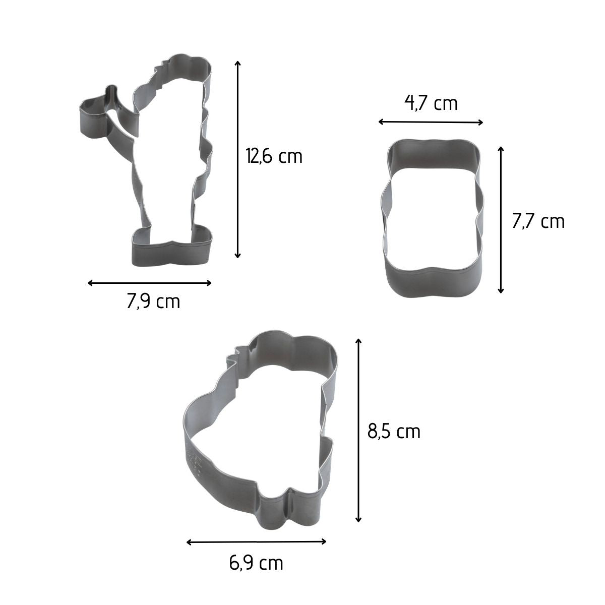 Lot de 3 emporte-pièces oursons en inox Zenker Haribo