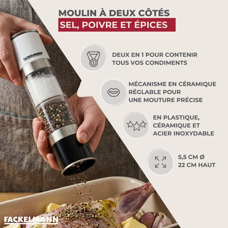 Moulin 2 en 1 à sel et à poivre Fackelmann