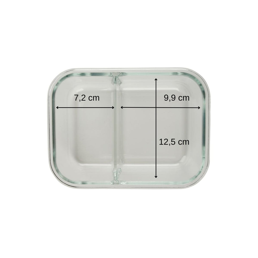 Lot de 2 boîtes à repas en verre avec deux compartiments 1000 ml Fackelmann Move