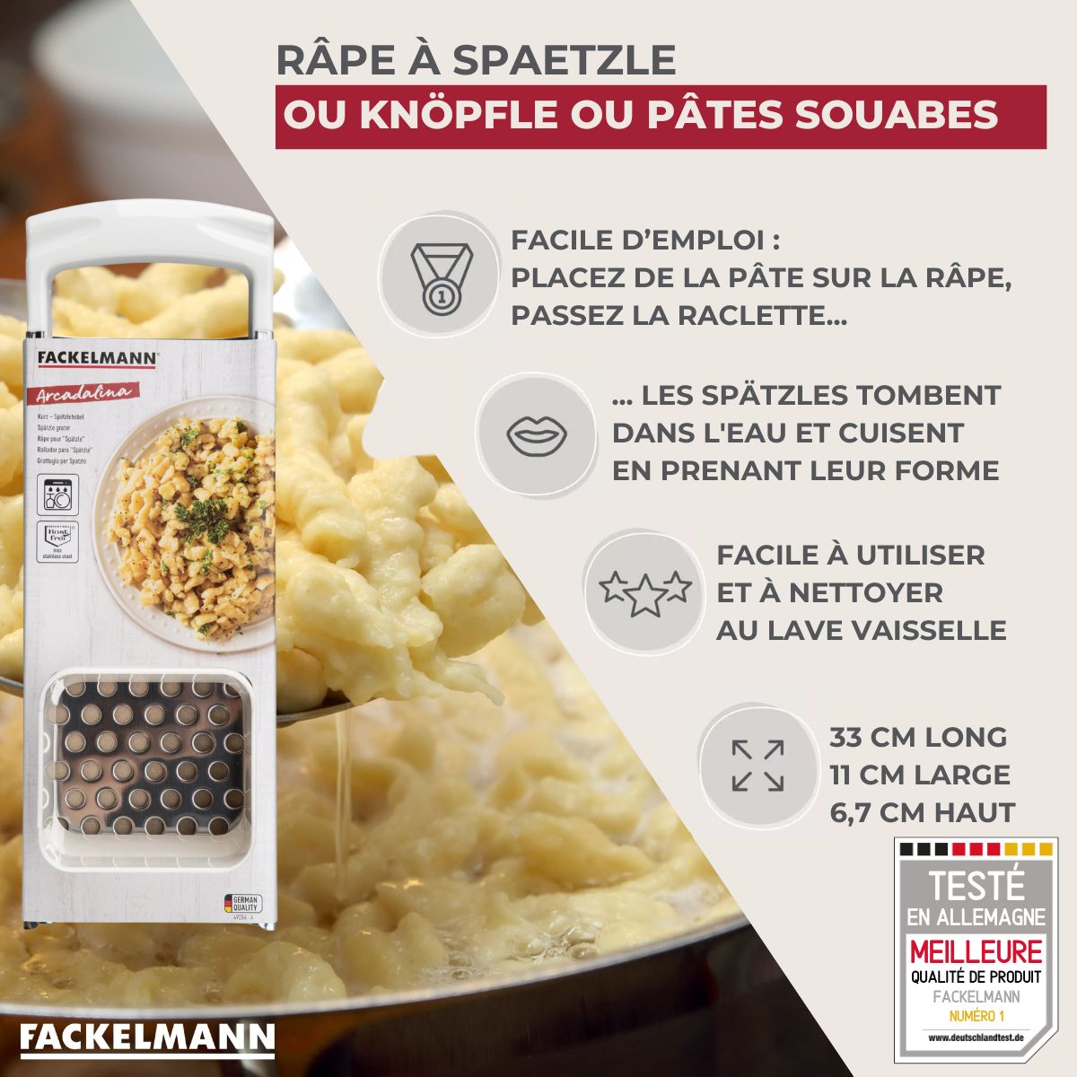 Plaque à spätzle Fackelmann Handmade Tradition