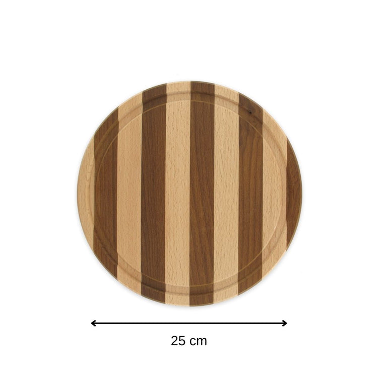 Planche à découper ronde bicolore hêtre, diamètre 25 cm Fackelmann Wood Edition